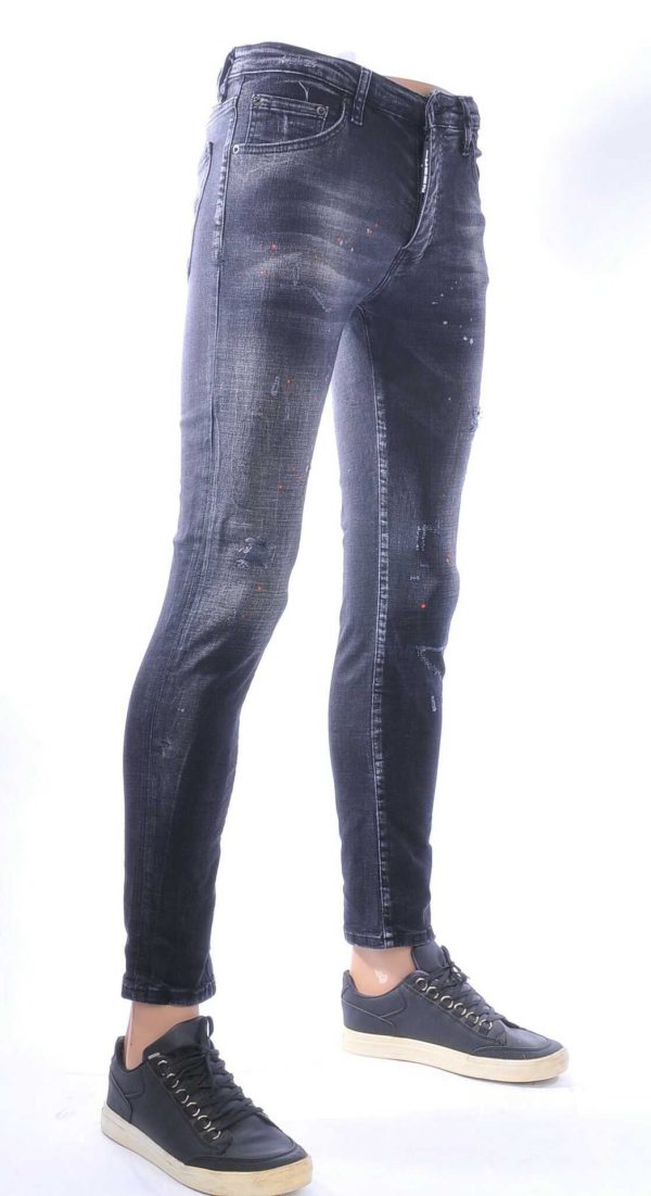 ICON2, dsquared2 Hippe, Gescheurde, Slim-Fit, Stretch, Heren Jeans, met Verfspatten, Zwart