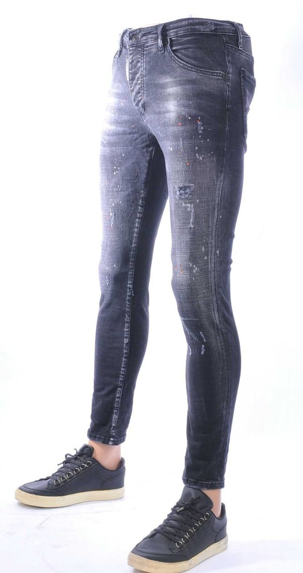 ICON2, dsquared2 Hippe, Gescheurde, Slim-Fit, Stretch, Heren Jeans, met Verfspatten, Zwart