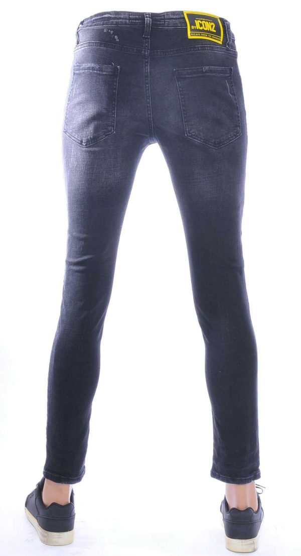 ICON2, dsquared2 Hippe, Gescheurde, Slim-Fit, Stretch, Heren Jeans, met Verfspatten, Zwart