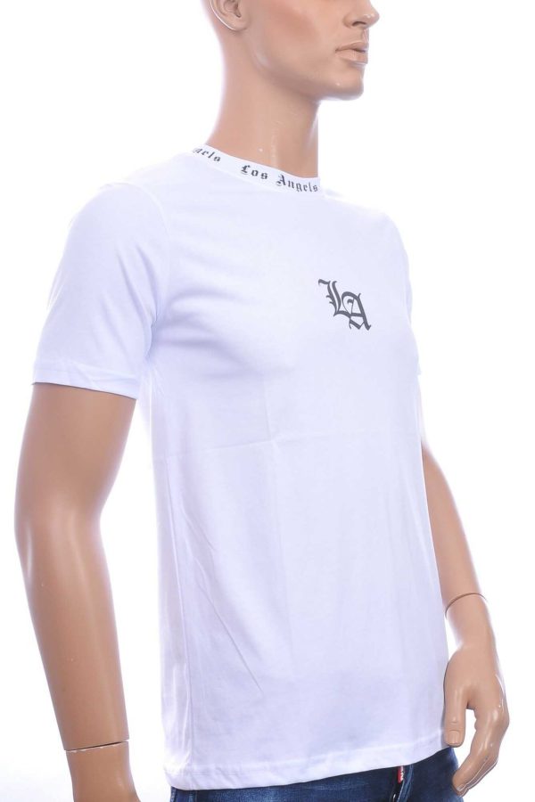 JOHN ANGELS Trendy Los Angels Ronde Hals Heren T-Shirt - Wit