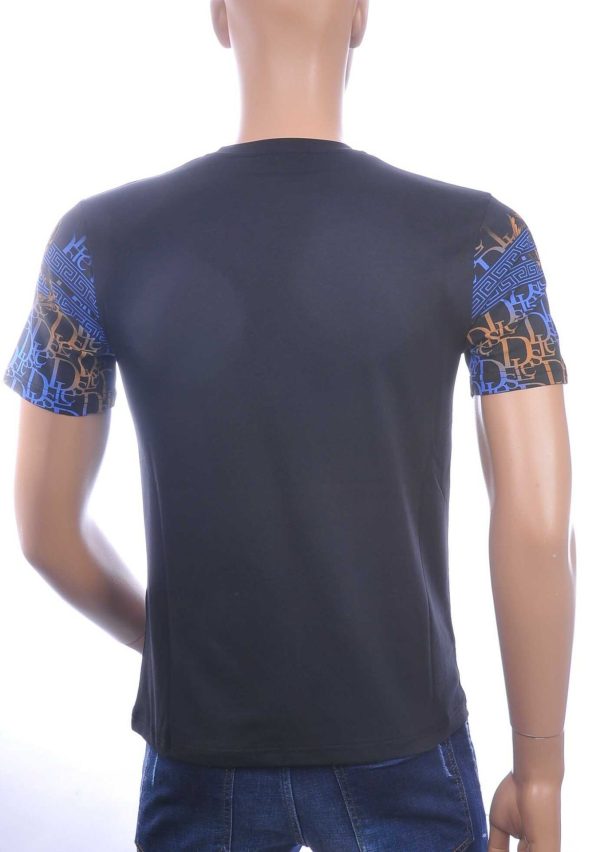 LES DESIGNERS Ronde Hals T-Shirt met Leeuwenkop en Steentjes – Zwart