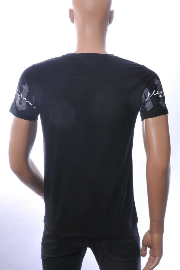 NEW DREAM Trendy ANJI American tekst print Heren T-shirt met Ronde Hals - Zwart