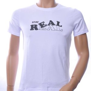 NEW DREAM Stay REAL print ronde hals T-shirt – Wit