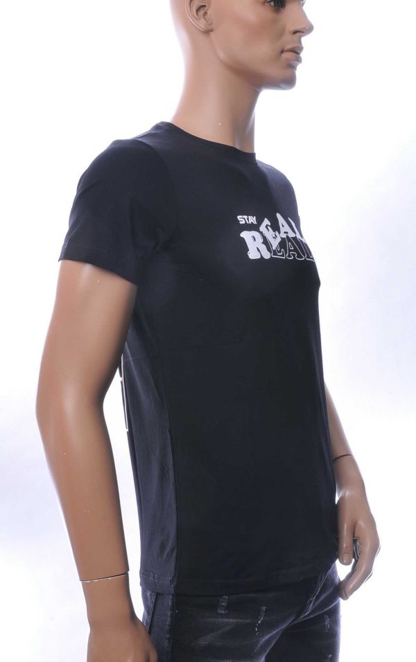 NEW DREAM Stay REAL print ronde hals T-shirt – Zwart