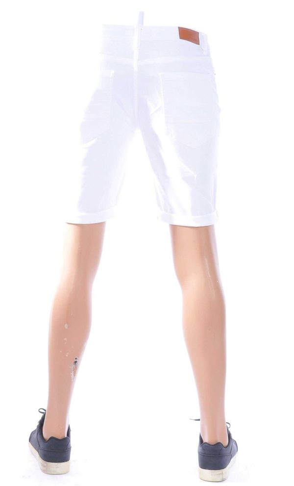 SMITH&SOLO, Slim Fit & Stretch, Armani, Hugo Boss, Effen Kleur, Heren Korte Spijkerbroek, Wit
