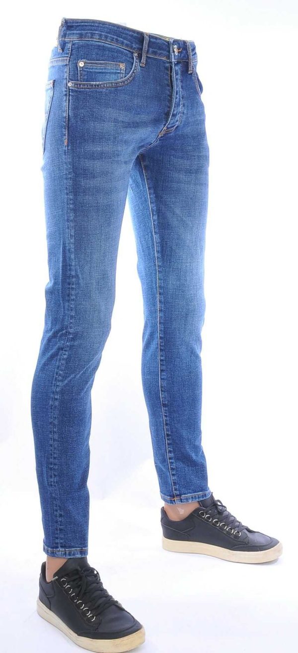 AMSTERDAM PREMIUM Trendy Vintage Wassing Slim Fit Stretch Heren Jeans – Blauw | Moderne, Stoere en Comfortabele Heren Jeans