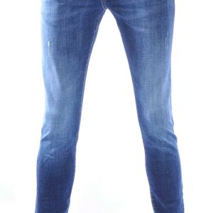 AMSTERDAM PREMIUM Trendy Vintage Wassing Slim Fit Stretch Jeans voor Heren met Contrast Stiksels – Donkerblauw