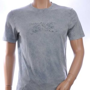 CLUB JU Vintage Ronde Hals Effen Heren T-Shirt - Grijs