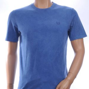 CLUB JU Vintage Ronde Hals Effen Heren T-Shirt - Blauw