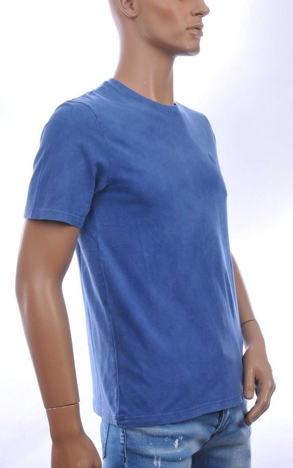 CLUB JU Vintage Ronde Hals Effen Heren T-Shirt - Blauw