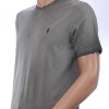 CLUB JU Vintage Ronde Hals Effen Heren T-Shirt - Antraciet