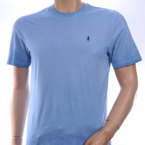 CLUB JU Vintage Ronde Hals Effen Heren T-Shirt - Blauw