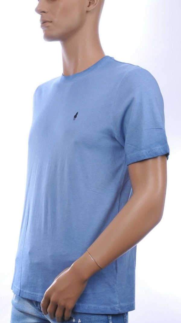 CLUB JU Vintage Ronde Hals Effen Heren T-Shirt - Blauw
