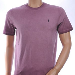CLUB JU Vintage Ronde Hals Effen Heren T-Shirt - Bordeaux