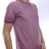CLUB JU Vintage Ronde Hals Effen Heren T-Shirt - Bordeaux