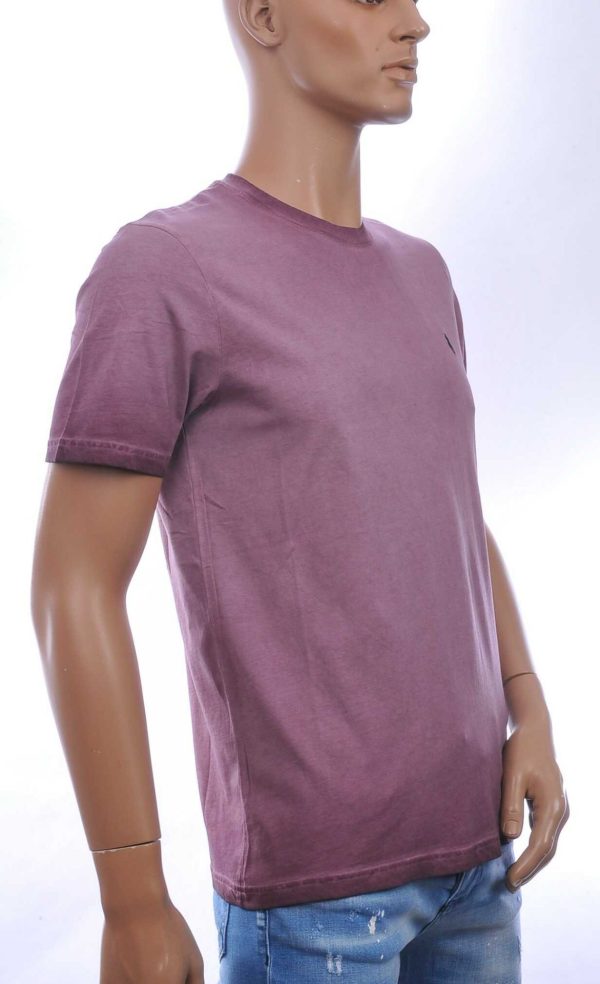 CLUB JU Vintage Ronde Hals Effen Heren T-Shirt - Bordeaux