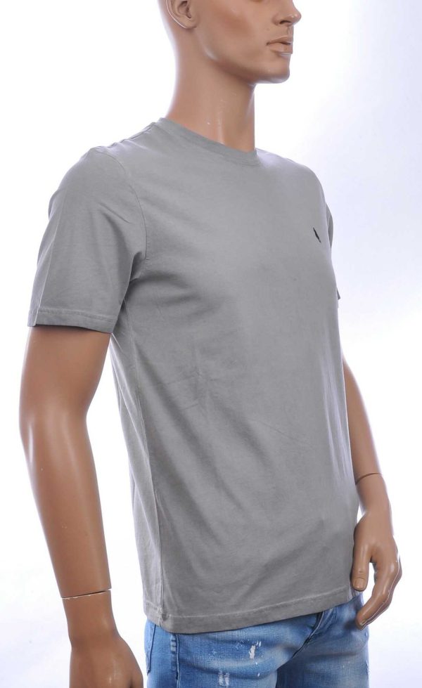 CLUB JU Vintage Ronde Hals Effen Heren T-Shirt - Grijs
