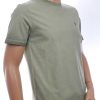 CLUB JU Vintage Ronde Hals Effen Heren T-Shirt - Khaki
