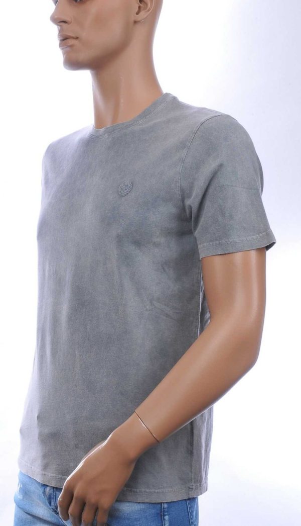 CLUB JU Vintage Ronde Hals Effen Heren T-Shirt - Grijs
