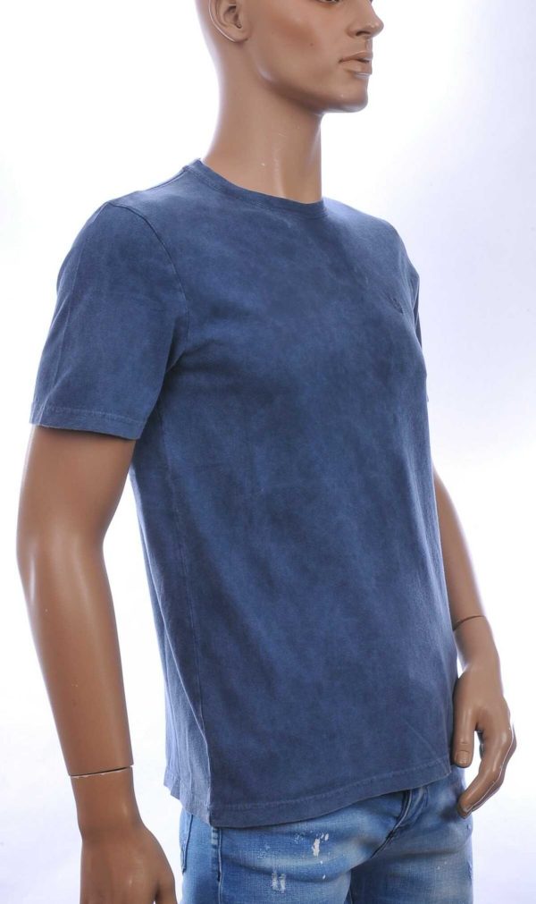 CLUB JU Vintage Ronde Hals Effen Heren T-Shirt - Navy