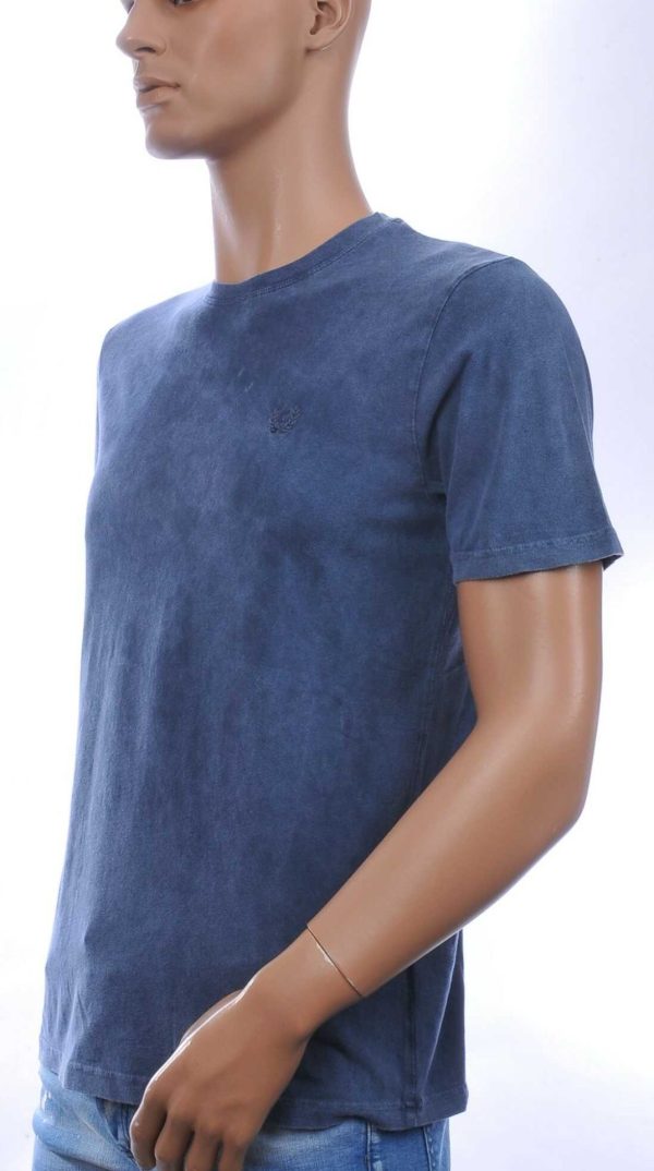 CLUB JU Vintage Ronde Hals Effen Heren T-Shirt - Navy