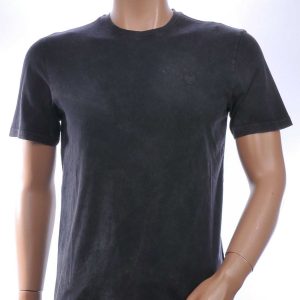CLUB JU Vintage Ronde Hals Effen Heren T-Shirt - Zwart