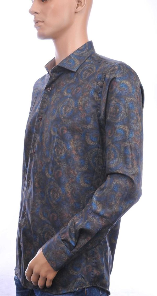 CORRINO Italiaans Slim Fit Heren Overhemd met Allover Paisley Dessin – Bruin