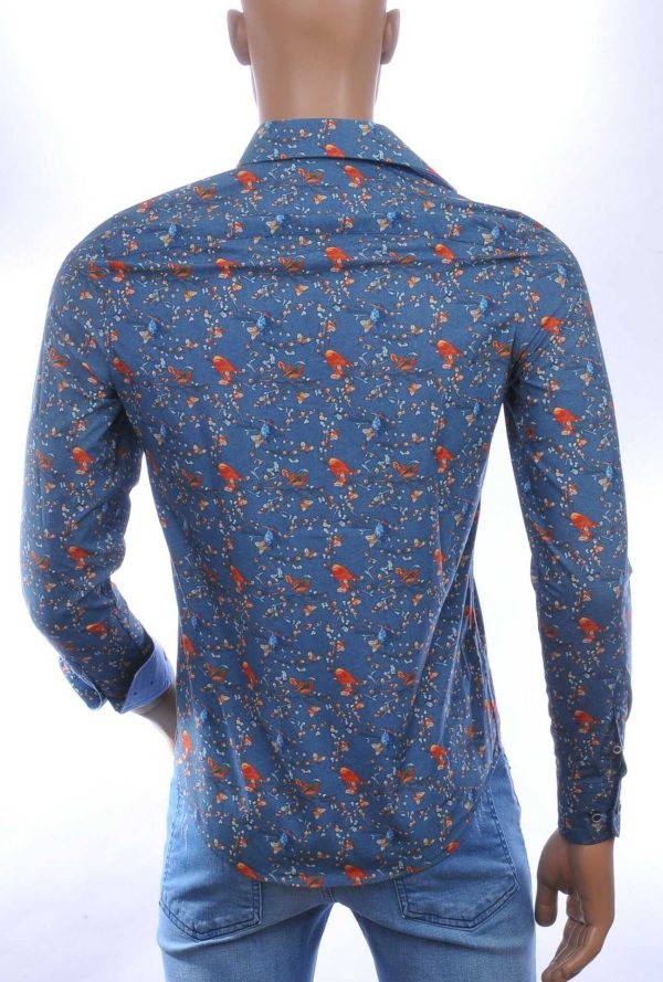 FELLOWS UNITED Italiaans Slim Fit Heren Overhemd met Bloemen en Vogels Print – Groen | Stijlvol, Elegant en Comfortabel