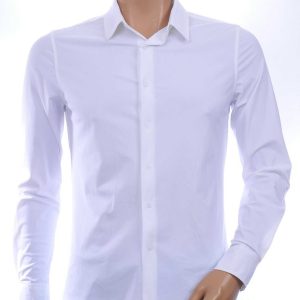 FRILIVIN Italiaans Getailleerd Slim Fit Zijde Overhemd voor Heren – Wit