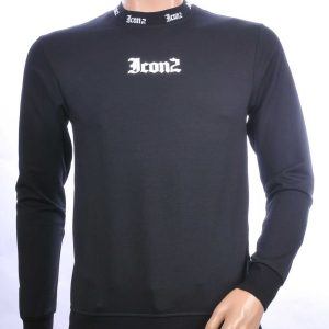 ICON2 Trendy Los Angeles Ronde Hals Heren Sweatshirt – Zwart