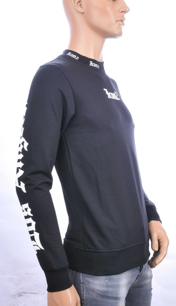 ICON2 Trendy Los Angeles Ronde Hals Heren Sweatshirt – Zwart