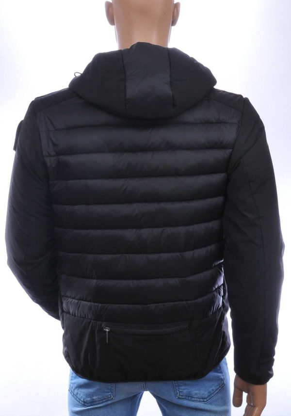 JUST KEY Trendy Zomerjack voor Heren met Permanente Capuchon – Zwart