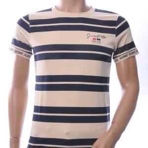 NEW DREAM Trendy STRIPE TEE Ronde Hals T-Shirt - Beige