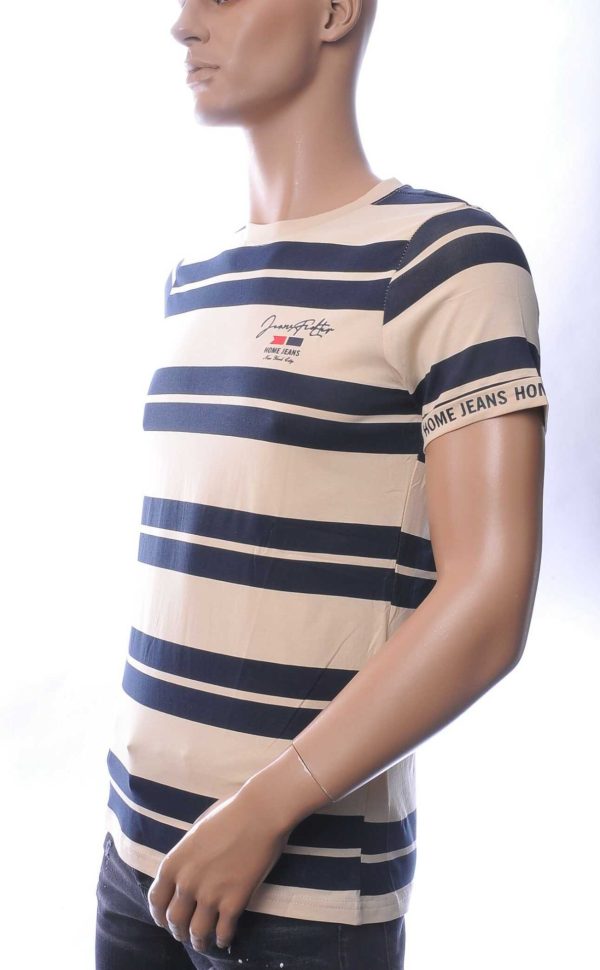 NEW DREAM Trendy STRIPE TEE Ronde Hals T-Shirt - Beige