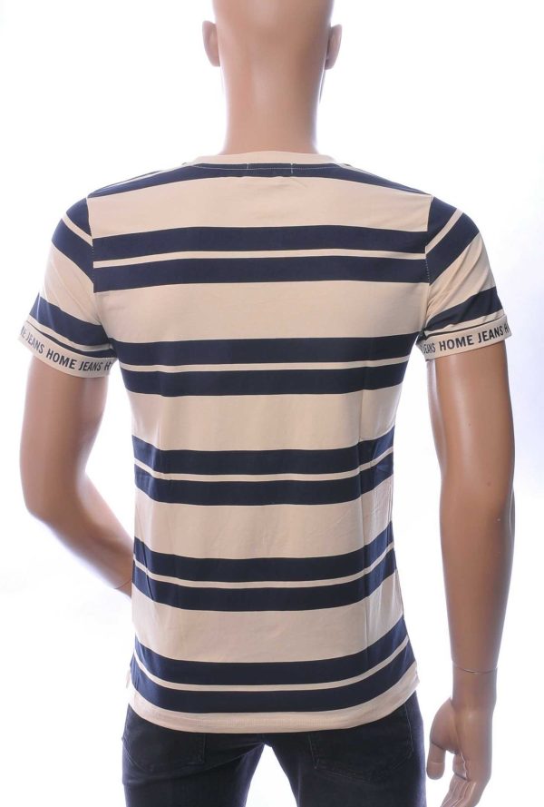 NEW DREAM Trendy STRIPE TEE Ronde Hals T-Shirt - Beige
