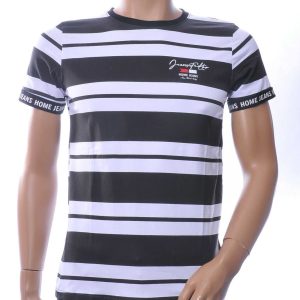 NEW DREAM Trendy STRIPE TEE Ronde Hals T-Shirt - Zwart