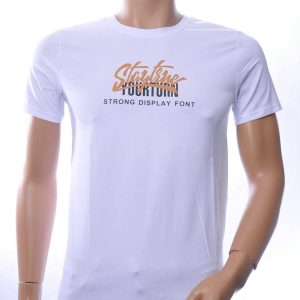 NEW DREAM Trendy Stay Tune Print Ronde Hals T-Shirt – Wit