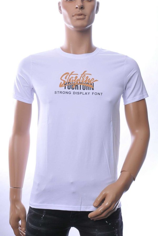 NEW DREAM Trendy Stay Tune Print Ronde Hals T-Shirt – Wit