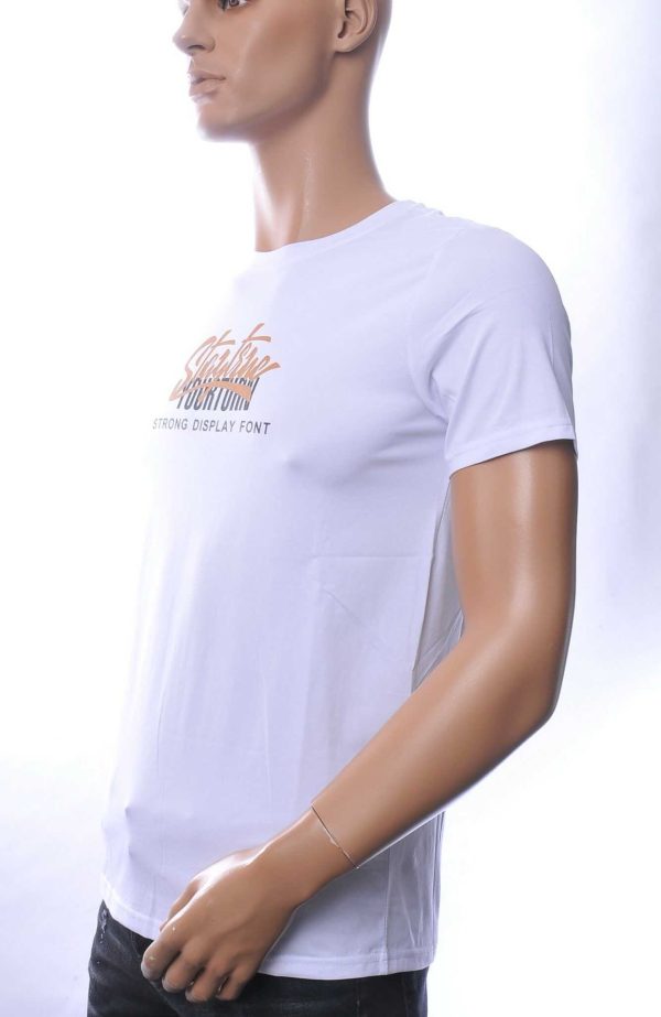 NEW DREAM Trendy Stay Tune Print Ronde Hals T-Shirt – Wit